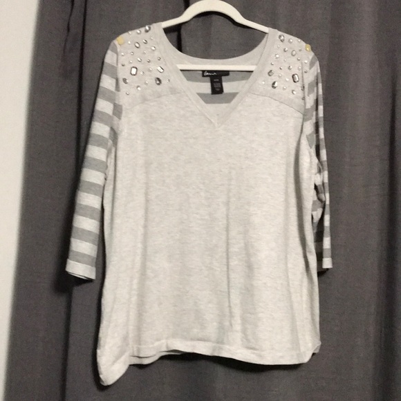 Lane Bryant Sweaters - Jeweled and striped sweater, Lane Bryant, 22/24